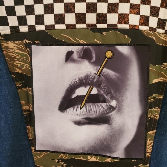 HERMAN MARKET Patchwork Denim Jacket - Unisex - Picture 8 of 8